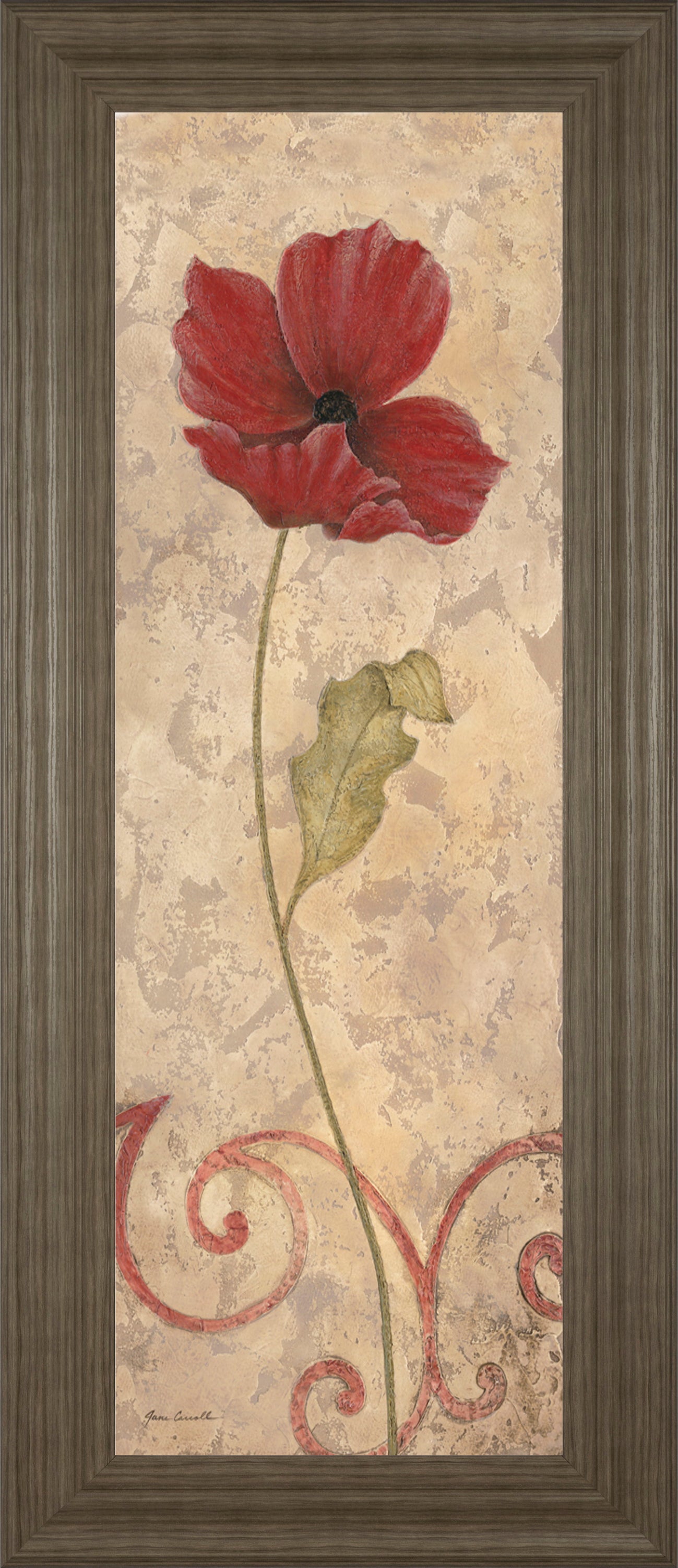 Red Flower II - Framed Print Wall Art - Red