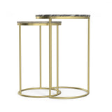 Ashley - 2 Piece Nesting Table - Gold by Simpli-Home | Bel Furniture