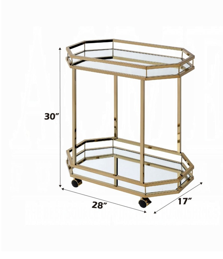 Lacole - Mirrior Serving Cart - Champagne