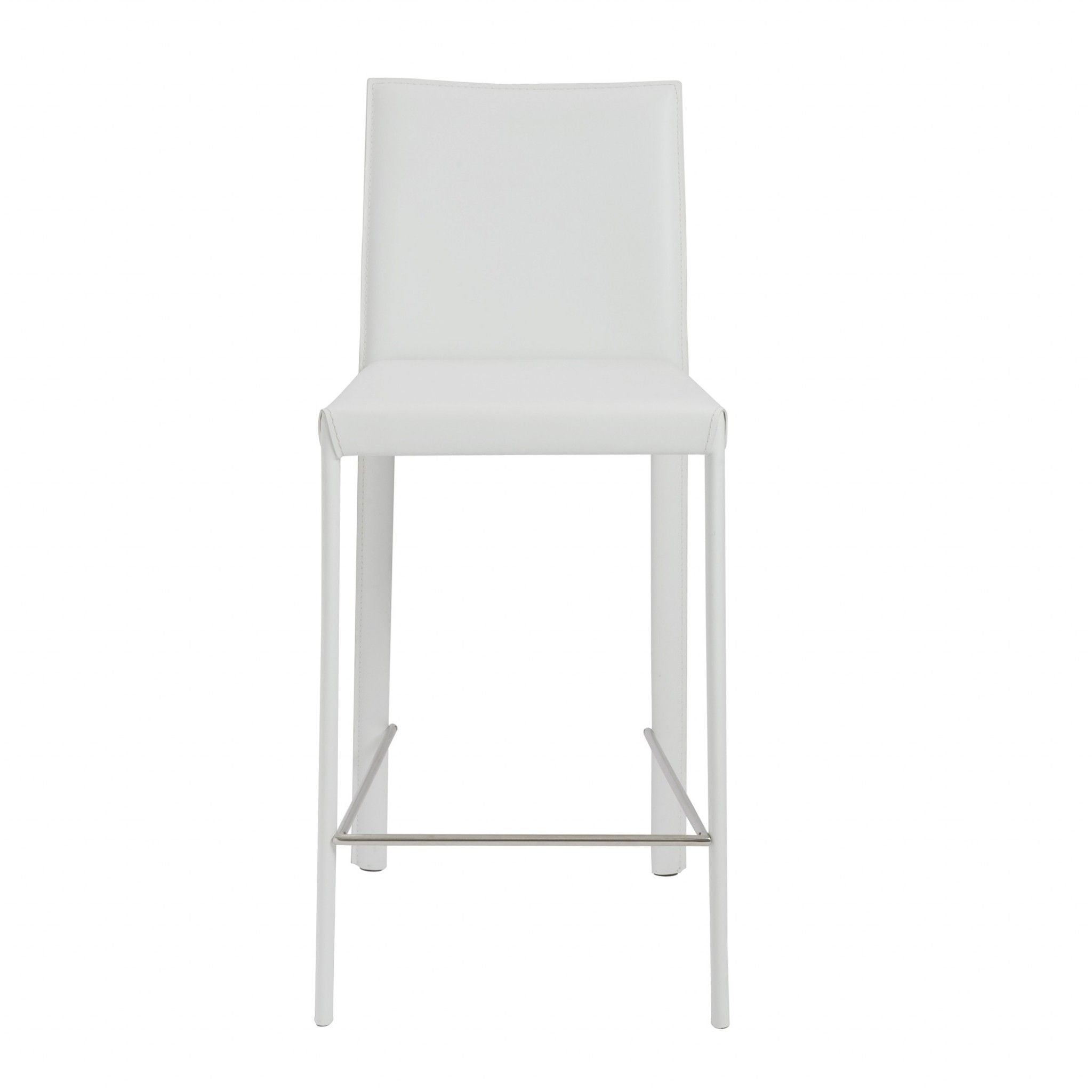 Steel Low Back Counter Height Bar Chairs (Set of 2) - White