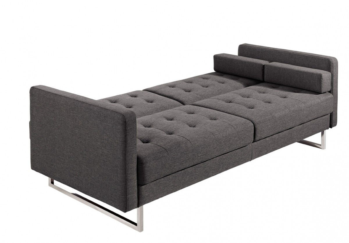 Sleeper Sofa With Silver Legs - Gray