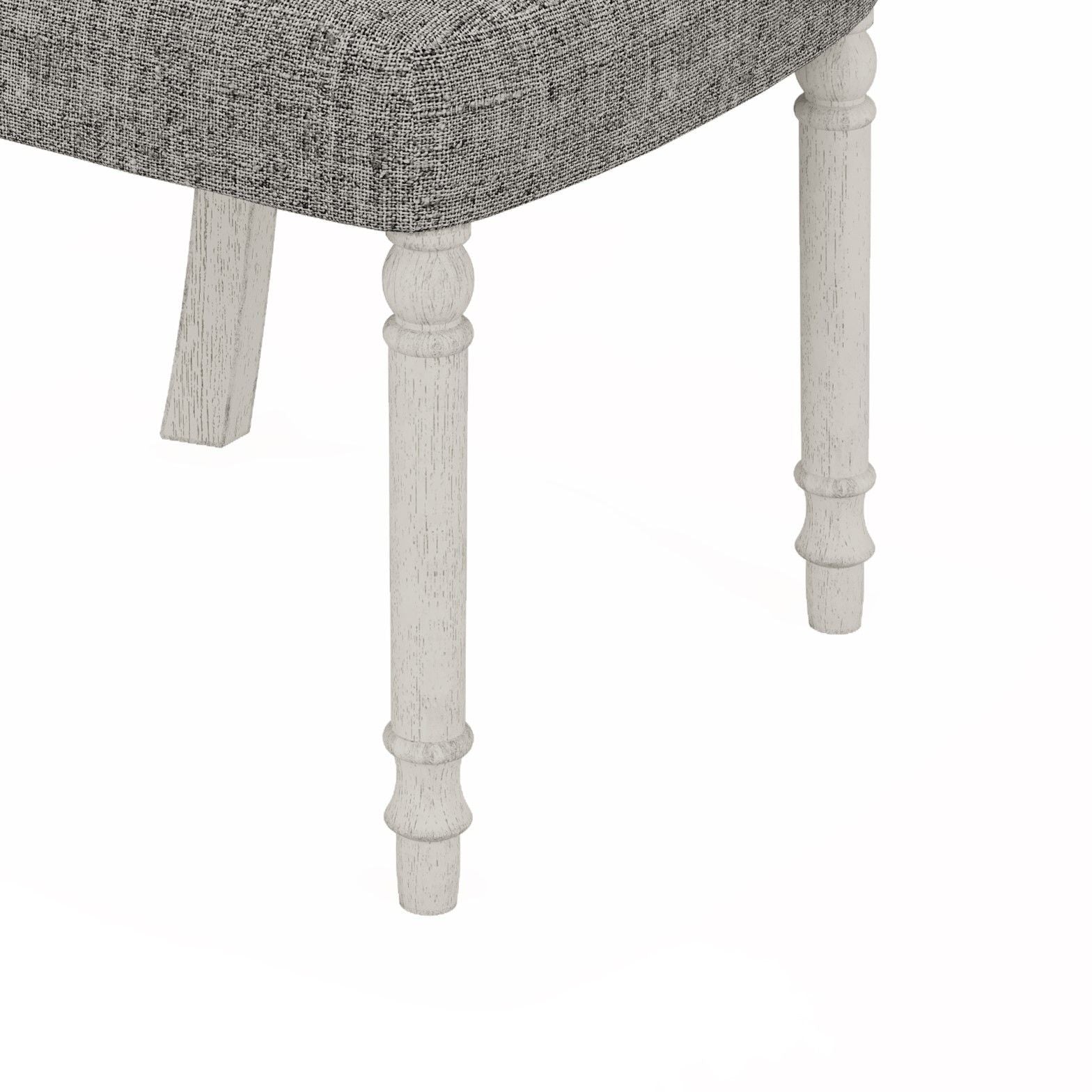 Tannen - Round 5 Piece Dining Table (Set of 5) - White And Gray