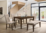 Neutral Modern 3 Room Furniture Package with 4 Piece Living Room Set, Queen Bed & 6 Piece Dining Set