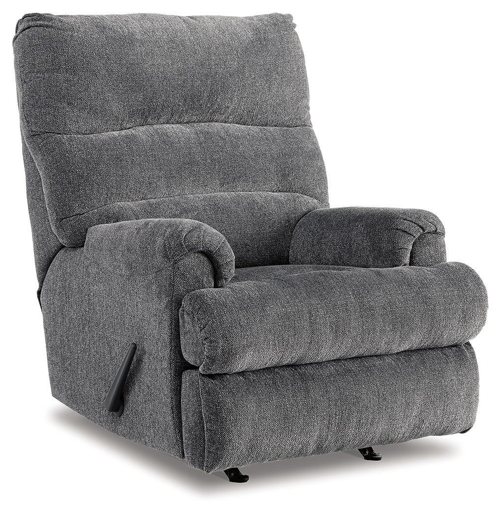 Man Fort - Rocker Recliner Dark Gray by Signature Design by Ashley® | Bel Furniture