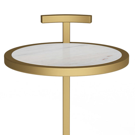 Brook - C Side Table - White / Gold by Simpli-Home | Bel Furniture