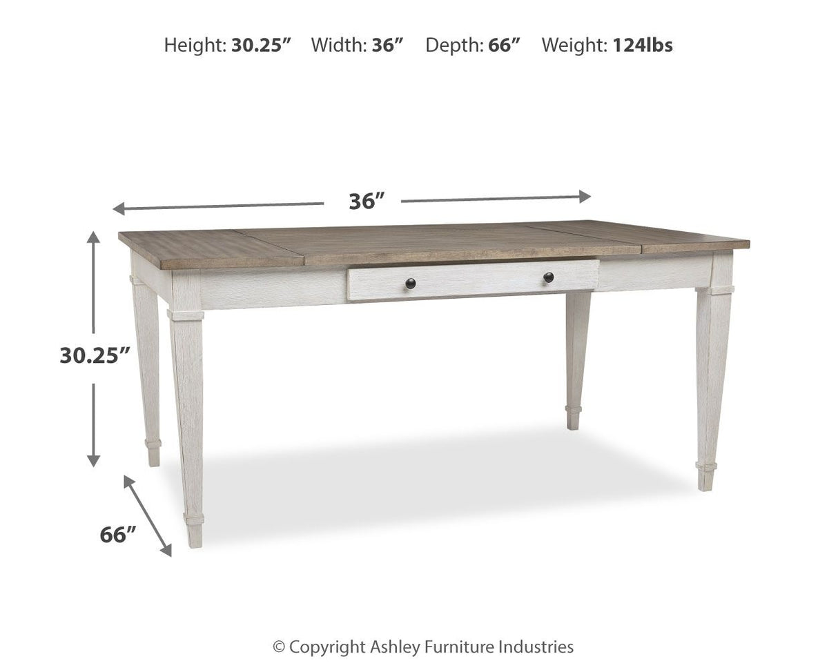 Skempton - White - RECT DRM Table w/Storage by Signature Design by Ashley® | Bel Furniture