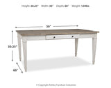 Skempton - White - RECT DRM Table w/Storage by Signature Design by Ashley® | Bel Furniture