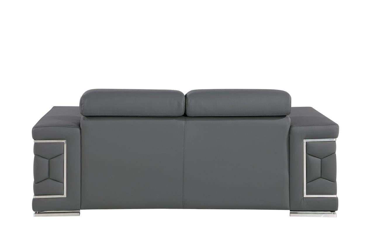 Genuine Love Seat Leather - Silver / Gray