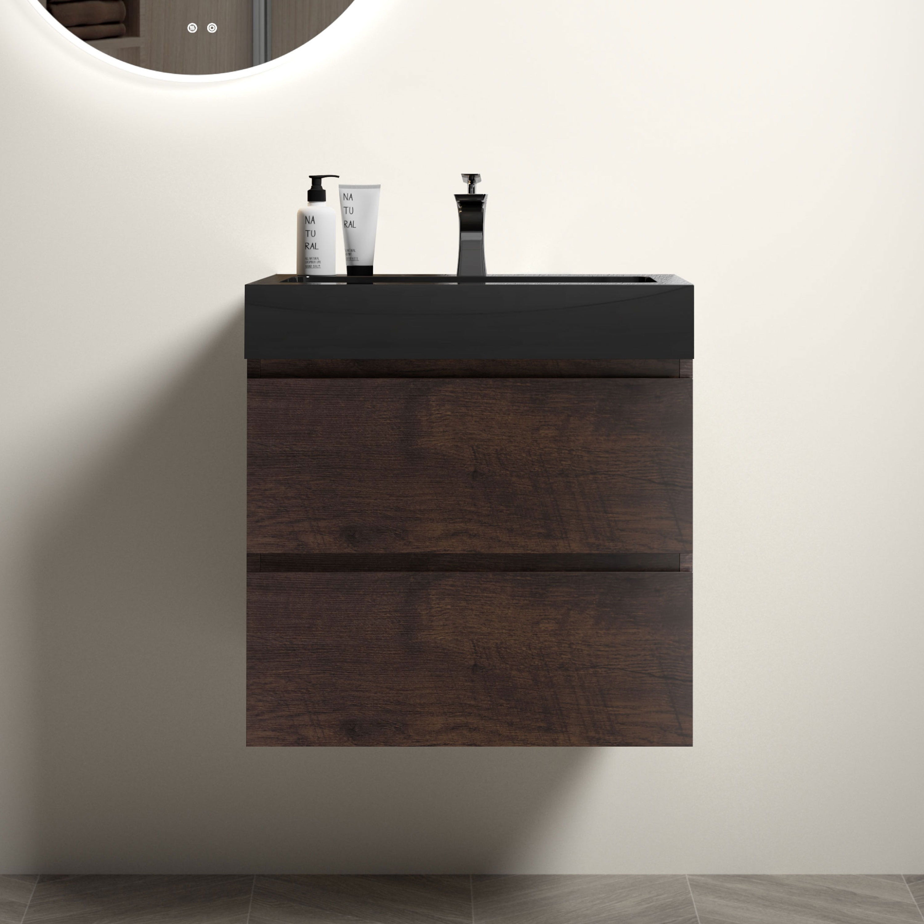 Alice - Bathroom Vanity Wall Mounted With Sink, Large Storage Floating Bathroom Vanity For Modern Bathroom, One-Piece Sink Basin Without Drain And Faucet