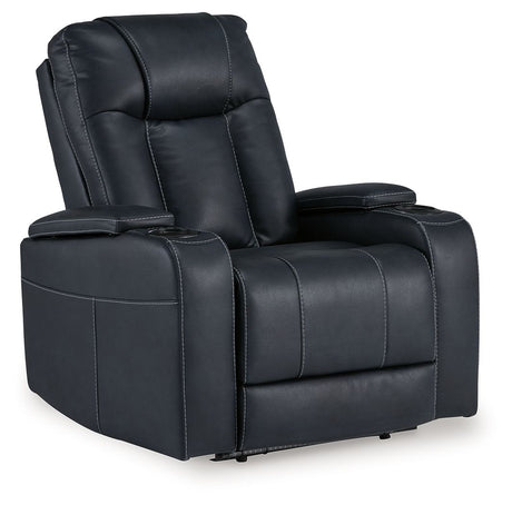 Feazada - Power Recliner With Adj Headrest Blue by Signature Design by Ashley® | Bel Furniture