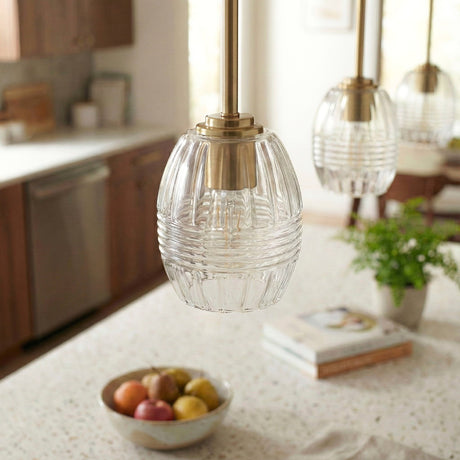 Vista - Single Pendant Chain Hanging Light - Clear / Gold - view 2