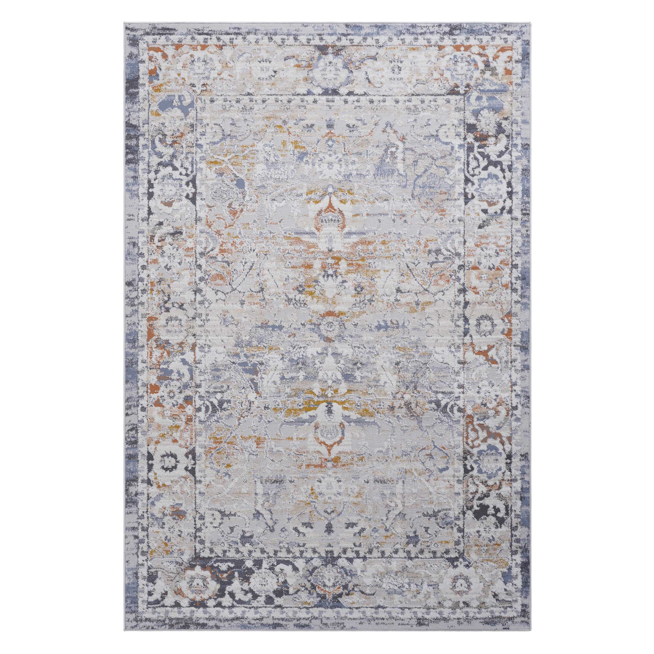 Payas - 5' x 7' Traditional Non-Shedding Stylish And Stain Resistant Area Rug - Ivory / Gray