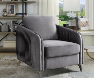 Hathaway - Velvet Modern Chic Accent Armchair by Lilola Home | Bel Furniture