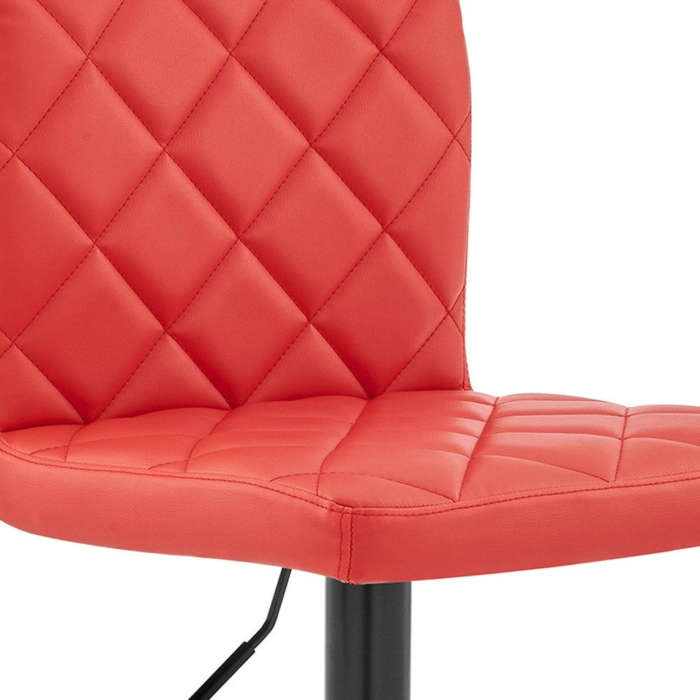 Swivel Low Back Adjustable Height Bar Chair - Red / Black