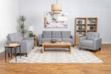 Bowen - Upholstered Track Arm Tufted Sofa Set Gray 3 Pc. Sofa, Loveseat, Chair by Coaster Fine Furniture | Bel Furniture