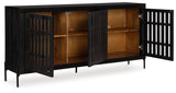 Vallisburg - Black / Natural - Accent Cabinet by Signature Design by Ashley® | Bel Furniture