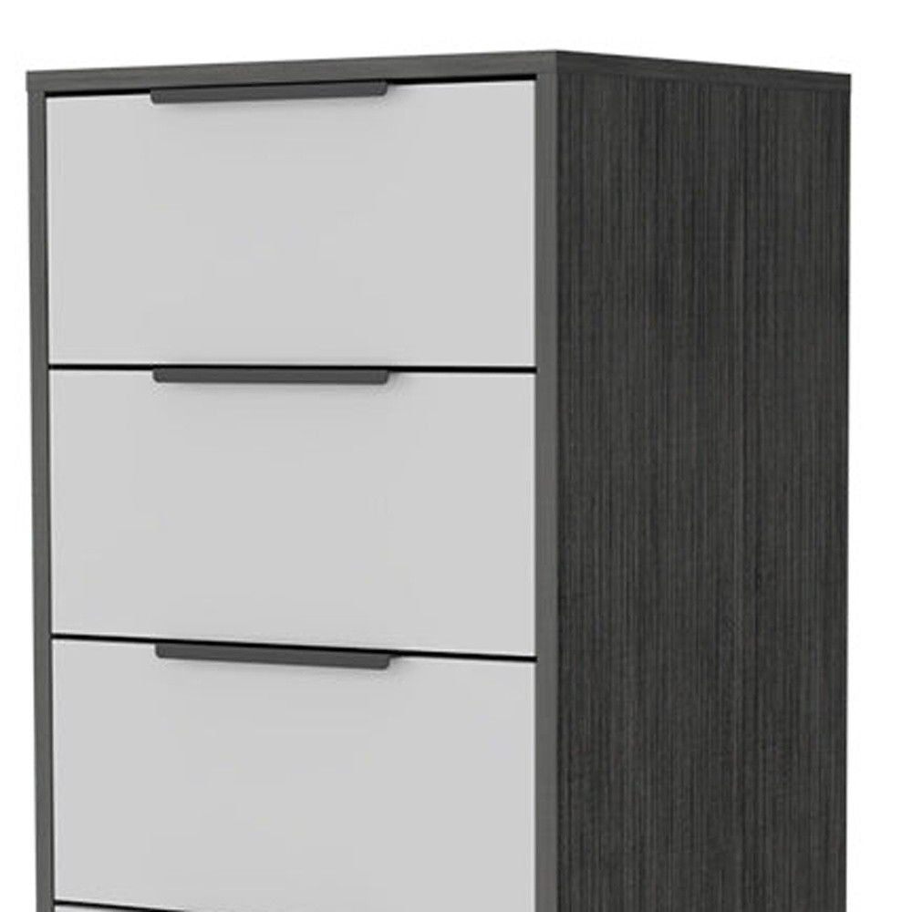 Five Drawer Standard Chest - White / Gray