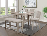 Fulton - Counter Table - White Oak With Marble by Crown Mark | Bel Furniture