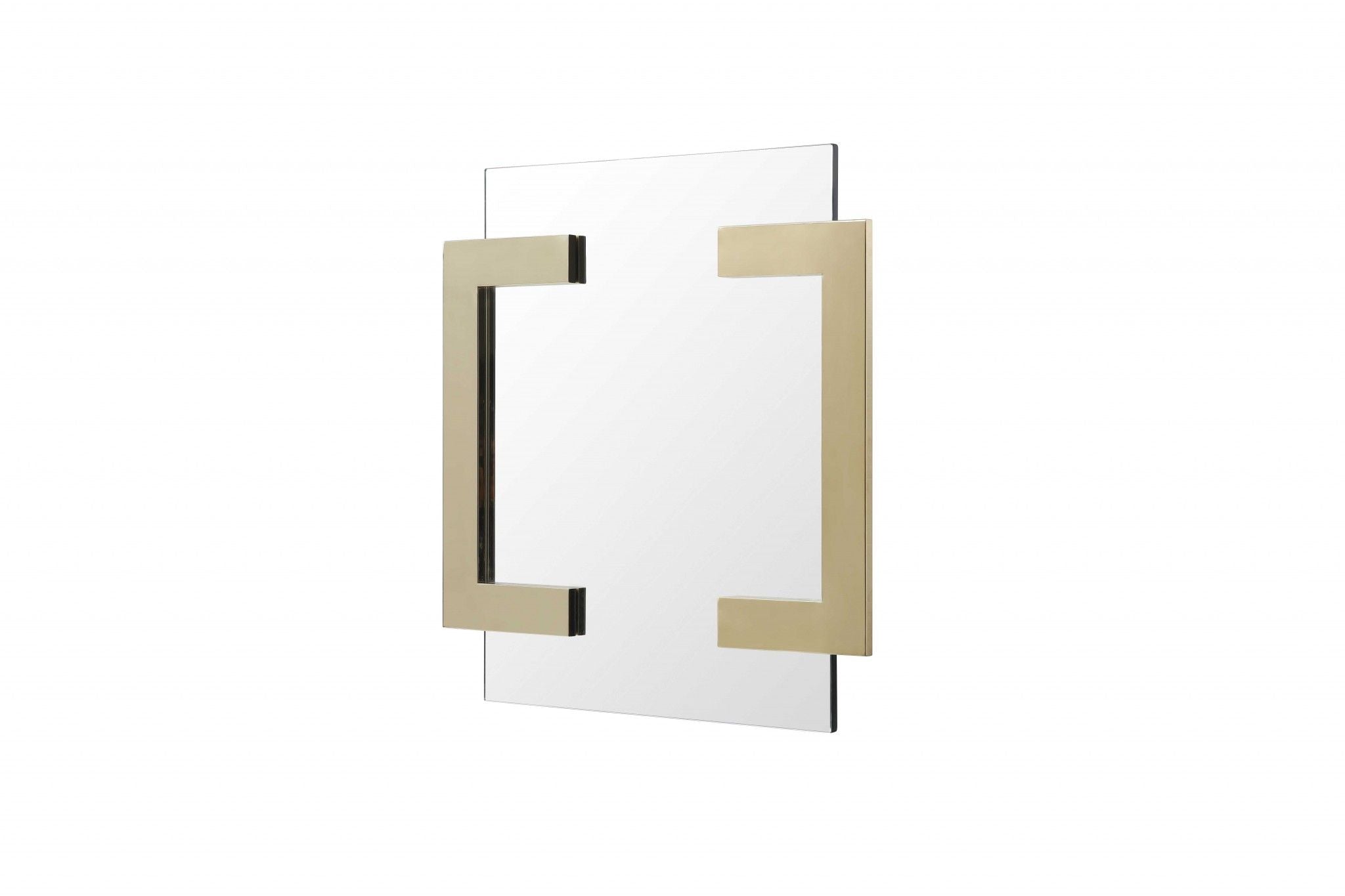 35" Abstract Metal Framed Accent Mirror - Gold