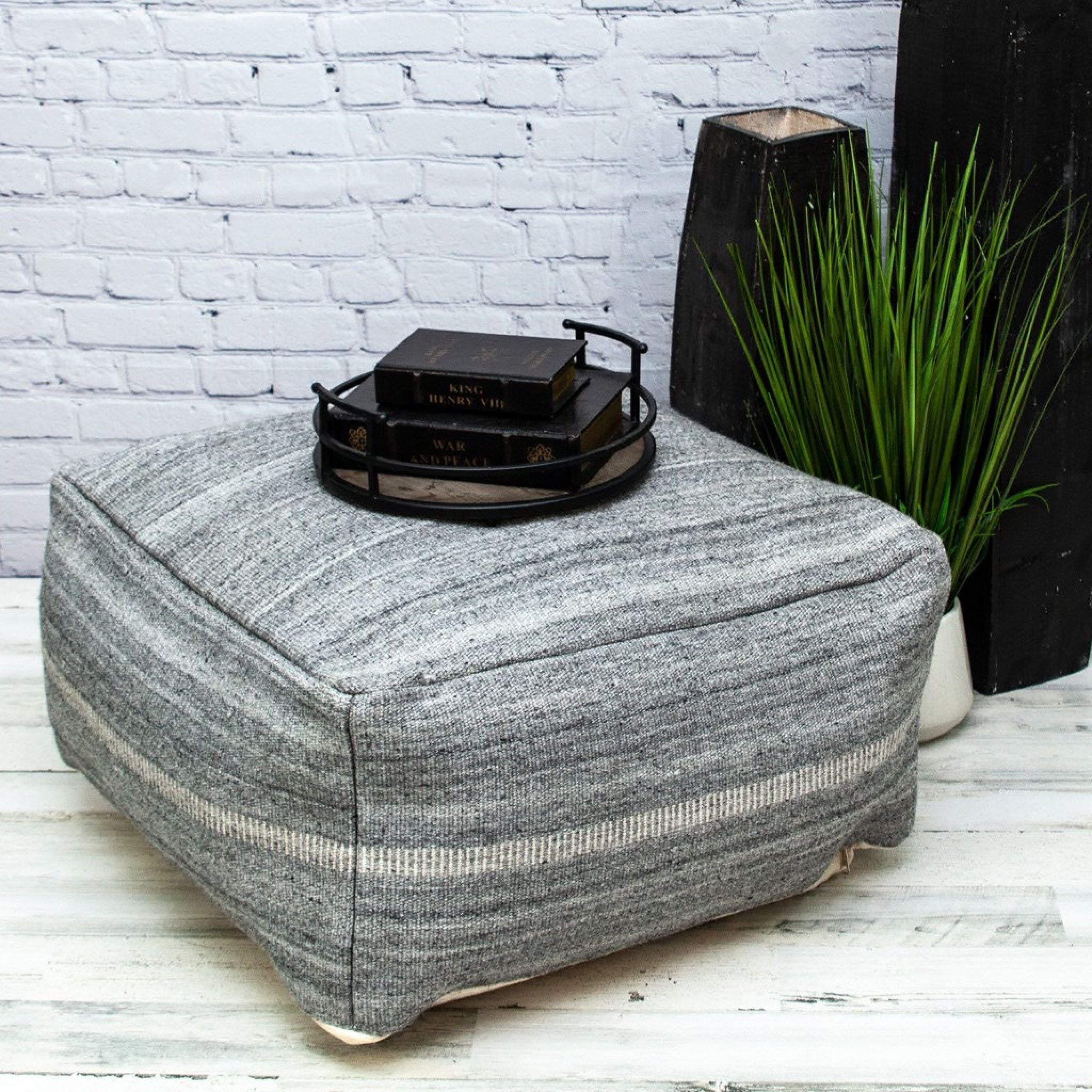 Stylish Pouf - Steel Gray