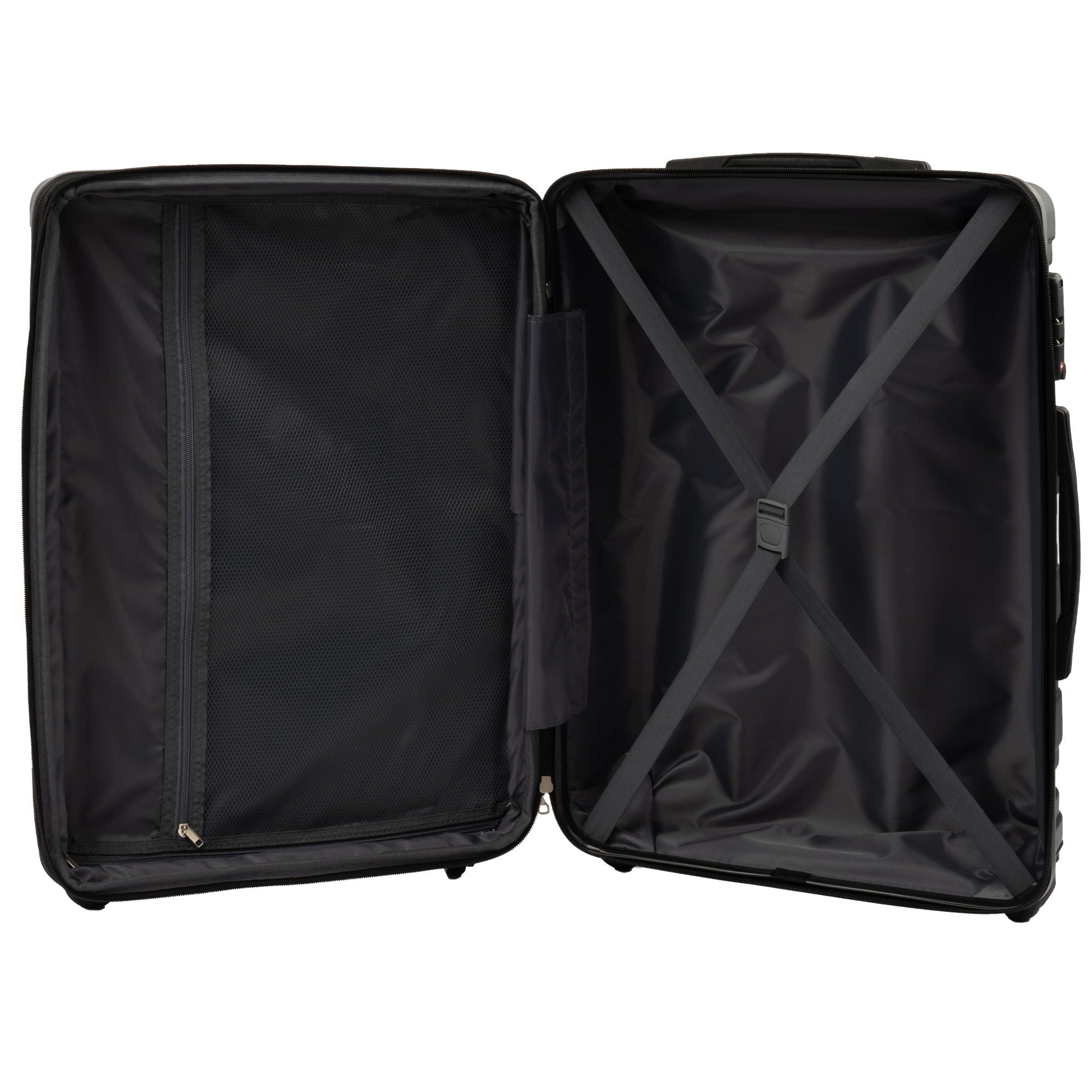 Hardshell Luggage Sets 3 Pieces Spinner Suitcase With Tsa Lock Lightweight 20" 24" 28" - Black