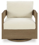 Serene Bay - Dark Brown / White - Swivel Glider Chair With Cushion by Signature Design by Ashley® | Bel Furniture