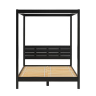 Canopy Bed Frame Modern Minimalist Boho Black Queen by Walker Edison | Bel Furniture