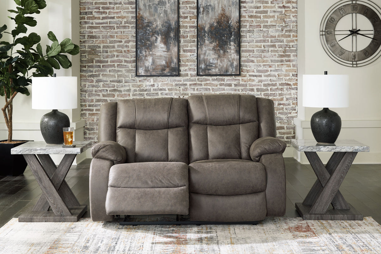 First Base - Gunmetal - Reclining Loveseat by Signature Design by Ashley® | Bel Furniture