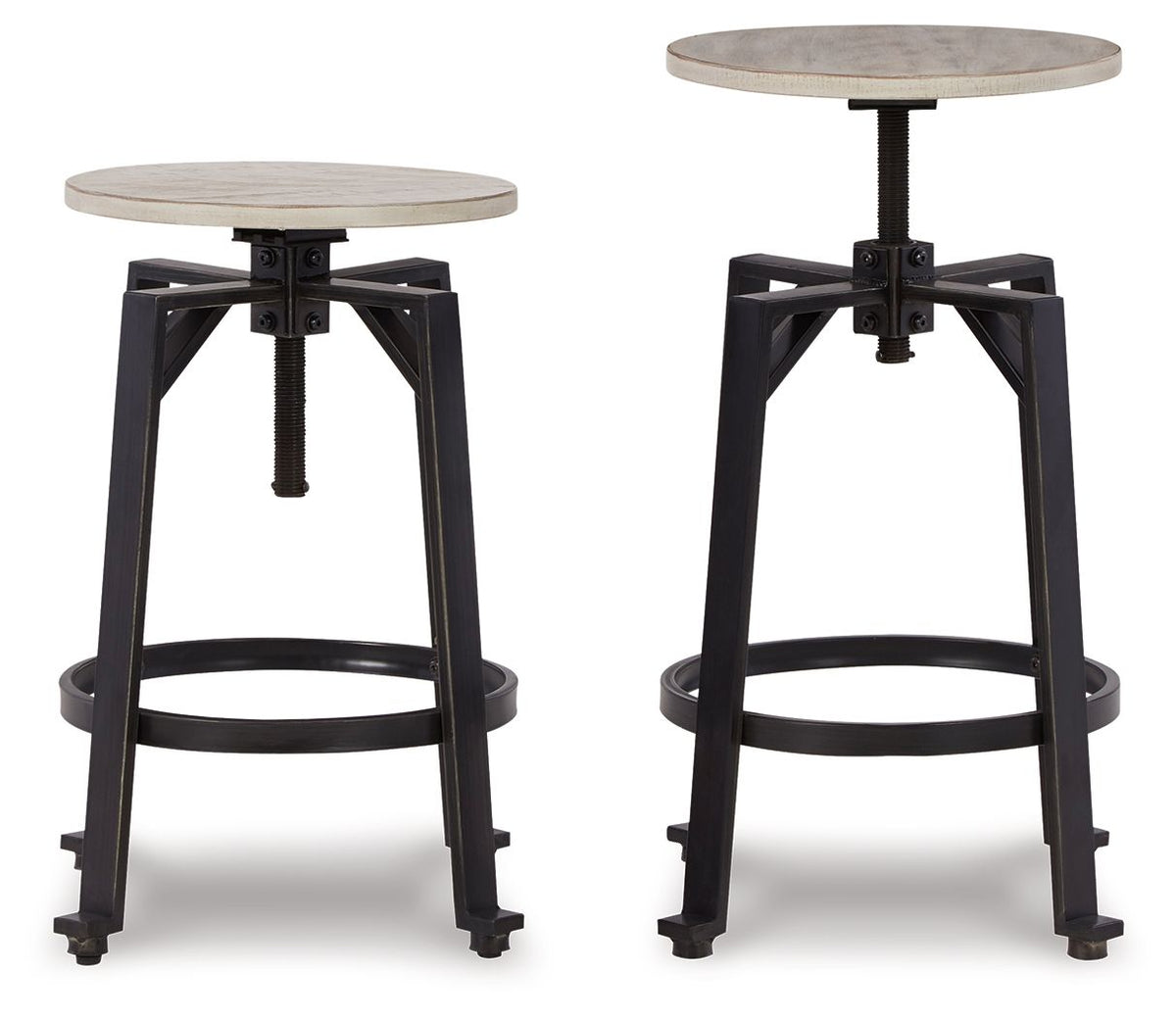 Karisslyn - Whitewash / Black - Swivel Stool (Set of 2) by Signature Design by Ashley® | Bel Furniture