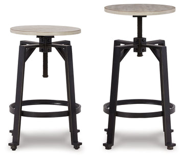 Karisslyn - Whitewash / Black - Swivel Stool (Set of 2) by Signature Design by Ashley® | Bel Furniture