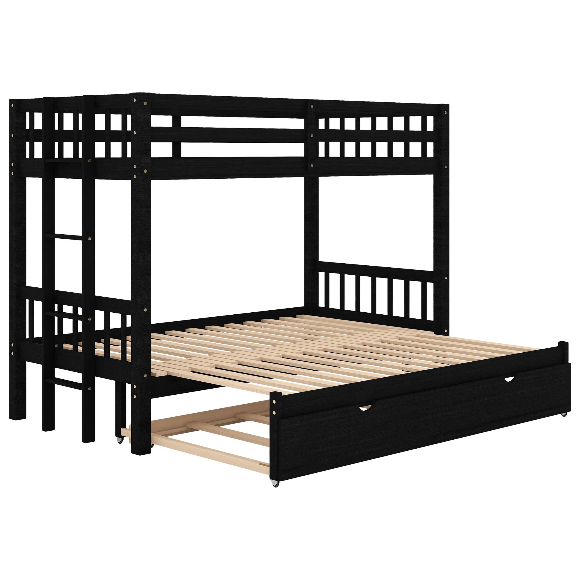 Twin Over Pull-Out Bunk Bed With Trundle