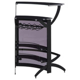 Dallas - 2-Shelf Curved Freestanding Home Bar Cabinet by CoasterEssence | Bel Furniture