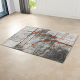 Quarry - 5.25' X 6.5' Abstract Area Rug - Gray / Orange by Jennifer Taylor Home | Bel Furniture