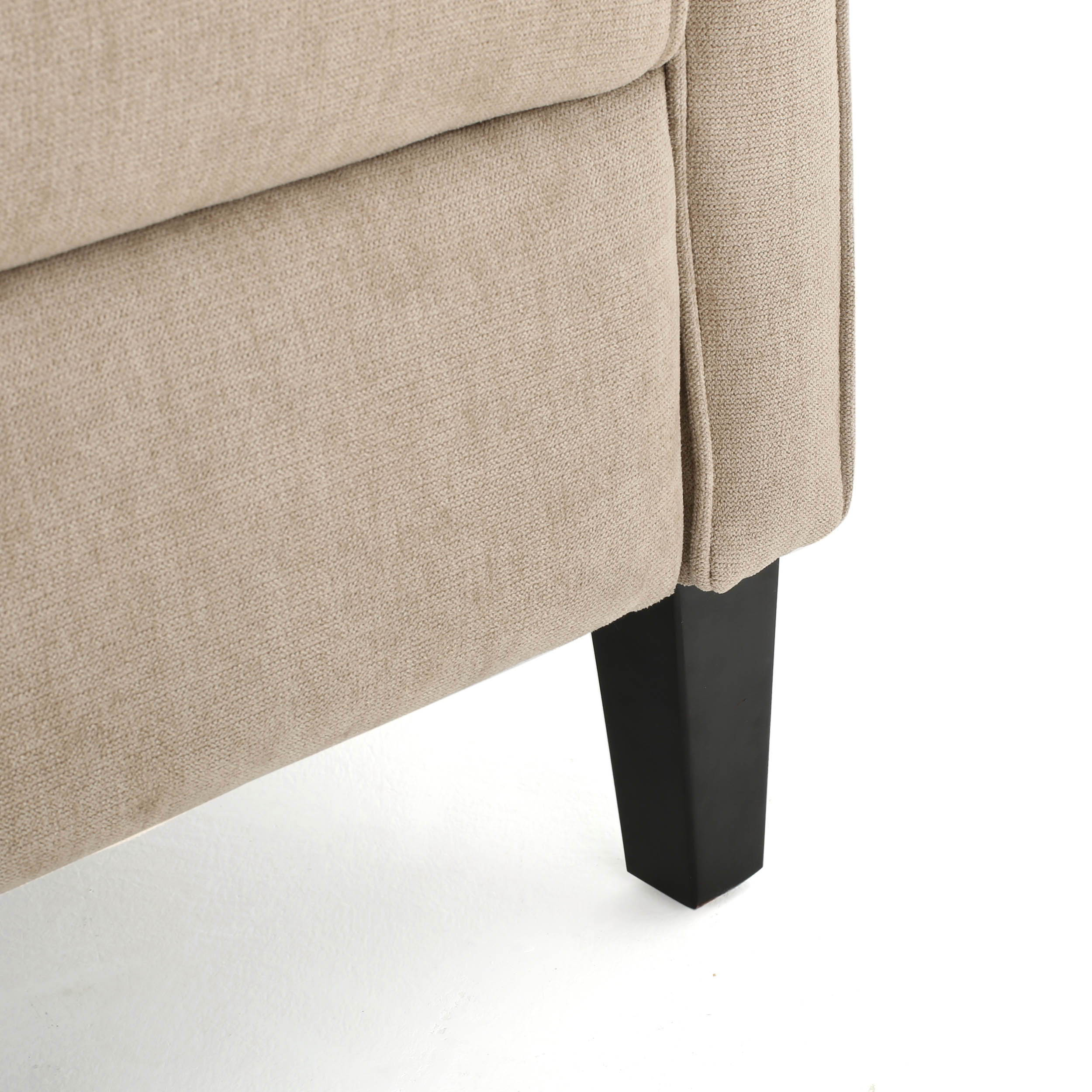 Push Back Chair Minimalist Linen Fabric - Natural