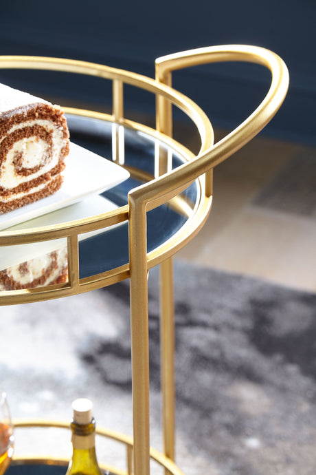 Wynora - Gold - Bar Cart by Signature Design by Ashley® | Bel Furniture