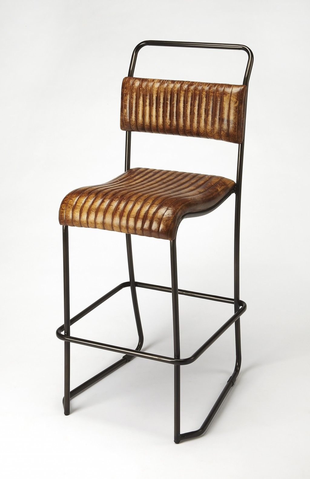 46" Iron Bar Chair - Brown / Black