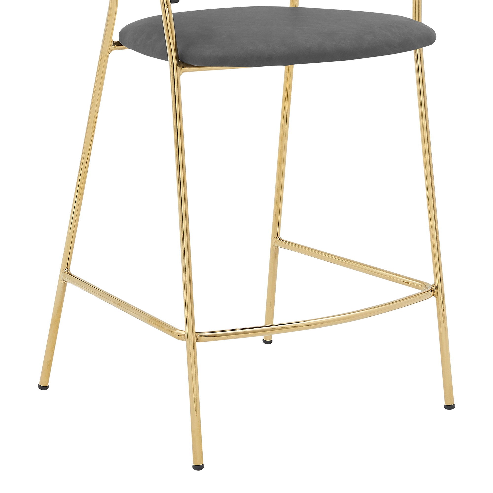 Low Back Counter Height Bar Chair - Gray / Gold