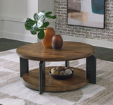 Kraeburn - Brown / Black - Round Cocktail Table by Signature Design by Ashley® | Bel Furniture