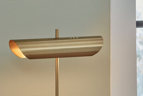 Rowleigh - Gold Finish / White - Marble Desk Lamp by Signature Design by Ashley® | Bel Furniture