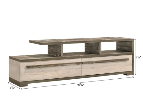 Patterson - TV Stand - Weathered White by Crown Mark | Bel Furniture