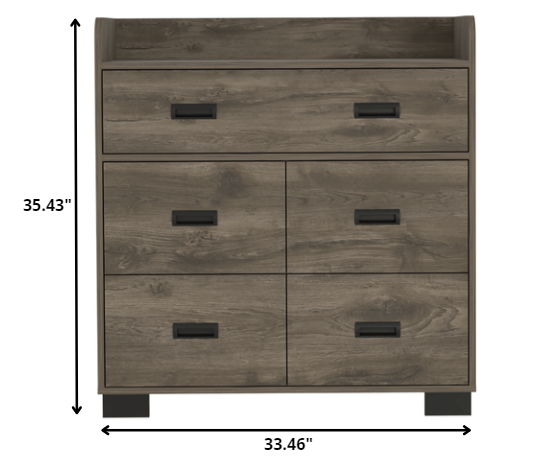 Five Drawer Dresser - Dark Brown