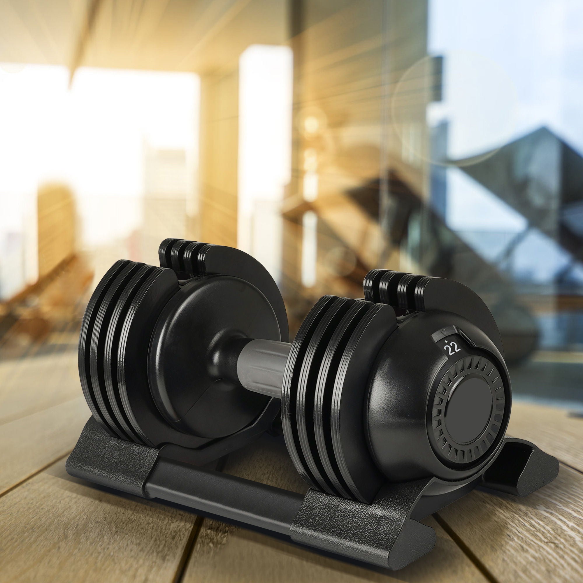 22Lbs Adjustable Dumbbell Steel And Plastic - Black