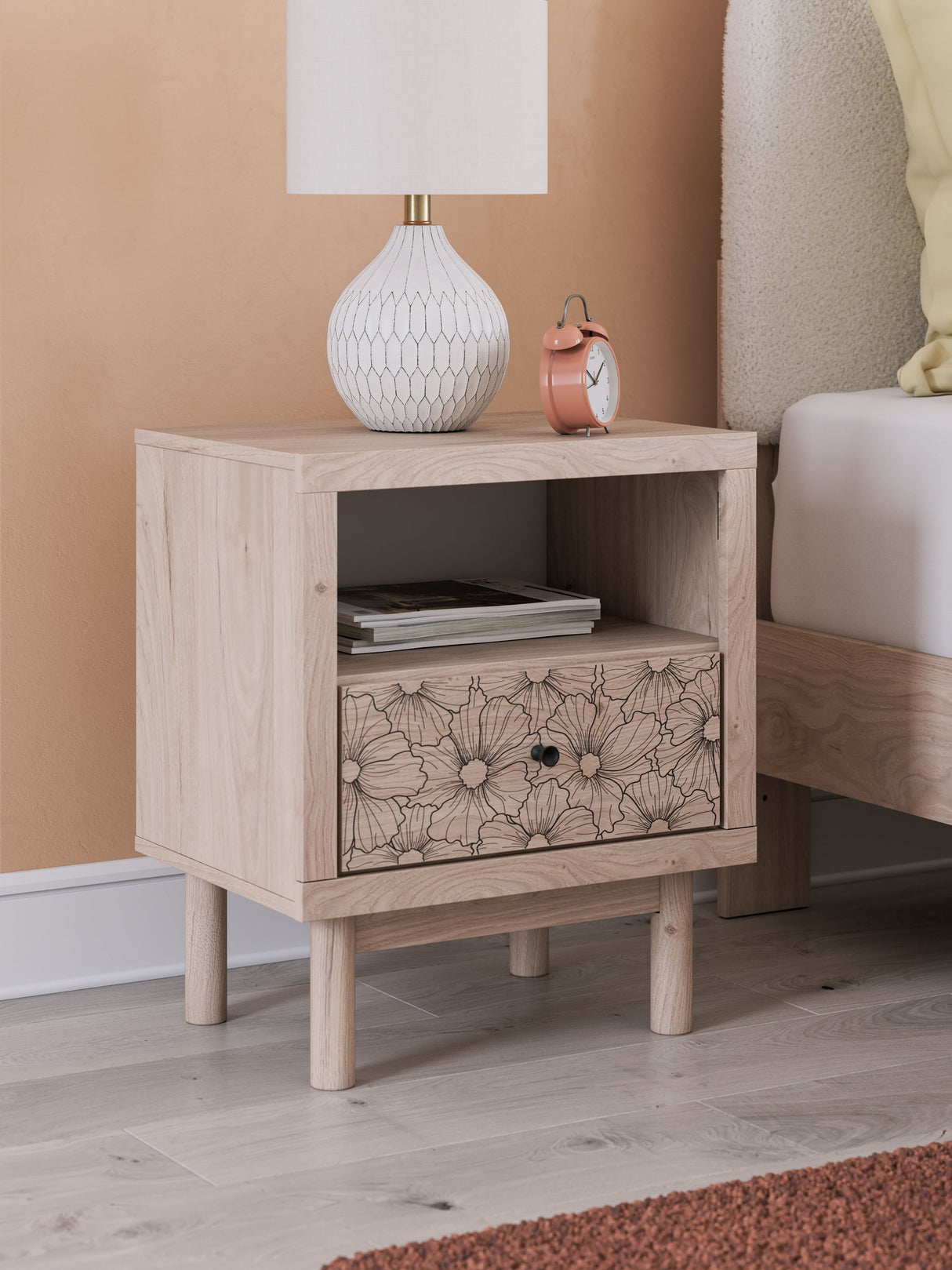 Arloster - Tan - One Drawer Night Stand by Signature Design by Ashley® | Bel Furniture