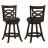 Calecita - Wood Swivel Counter Stool (Set of 2) Dark Brown 17.5"W x 19.25"D x 37.5"H by CoasterEssence | Bel Furniture