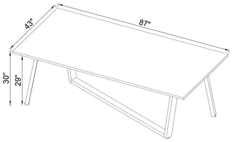 Mayer - Rectangular Faux Marble Dining Table - White by CoasterEssence | Bel Furniture