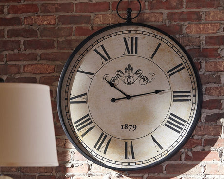 Augustina - Antique Black - Wall Clock by Signature Design by Ashley® | Bel Furniture