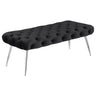 Ella - Upholstered Tufted Bench Metal Legs Black by Coaster Fine Furniture | Bel Furniture