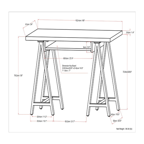 Sawhorse - Handcrafted Solid Desk - view 5