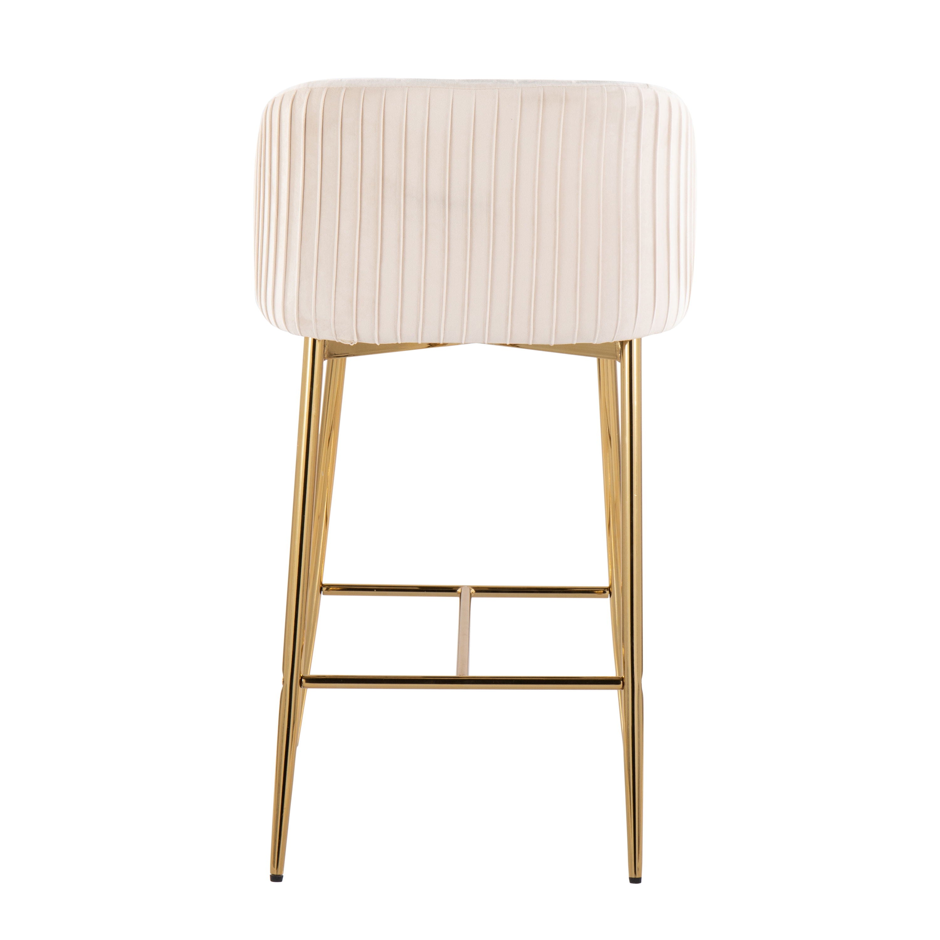 Fran - Pleated Contemporary / Glam Fixed Height Counter Stool (Set of 2)