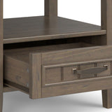 Lev - End Table With Bottom Drawer - Smoky Brown by Simpli-Home | Bel Furniture